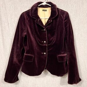 J. Crew Bella Velvet Blazer Eggplant Sz (approx) 2 Work Party Vamp Whimsigoth